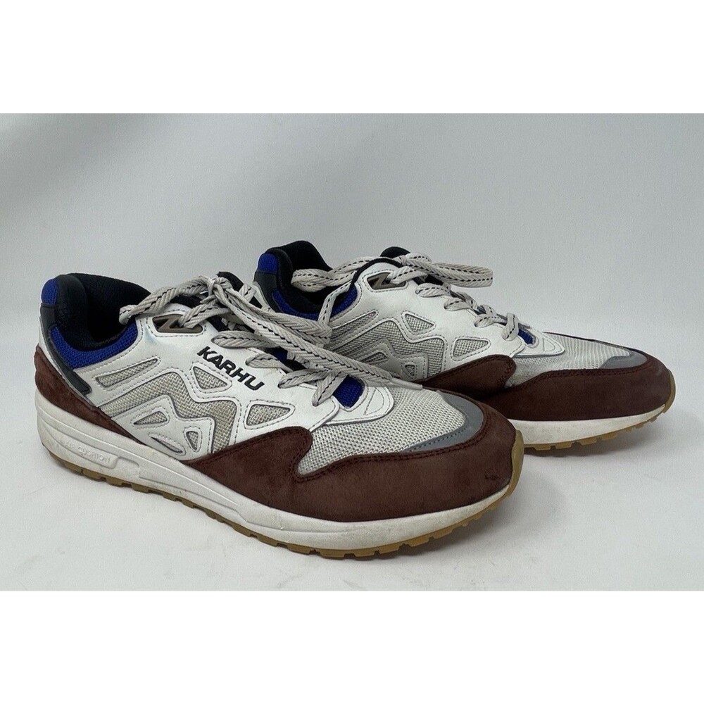 Karhu Legacy 96 Air Cushion Sneakers Unisex Men's 10.5 Brown Suede, Blue, Grey
